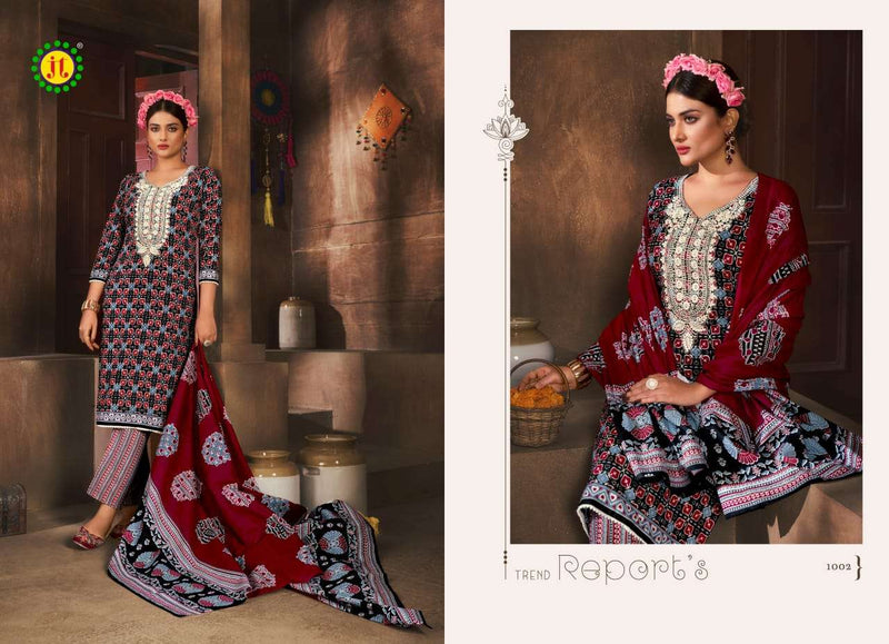 J T Kalki Cotton Lakhnavi Work Style Daily Wear Salwar Suit Collection