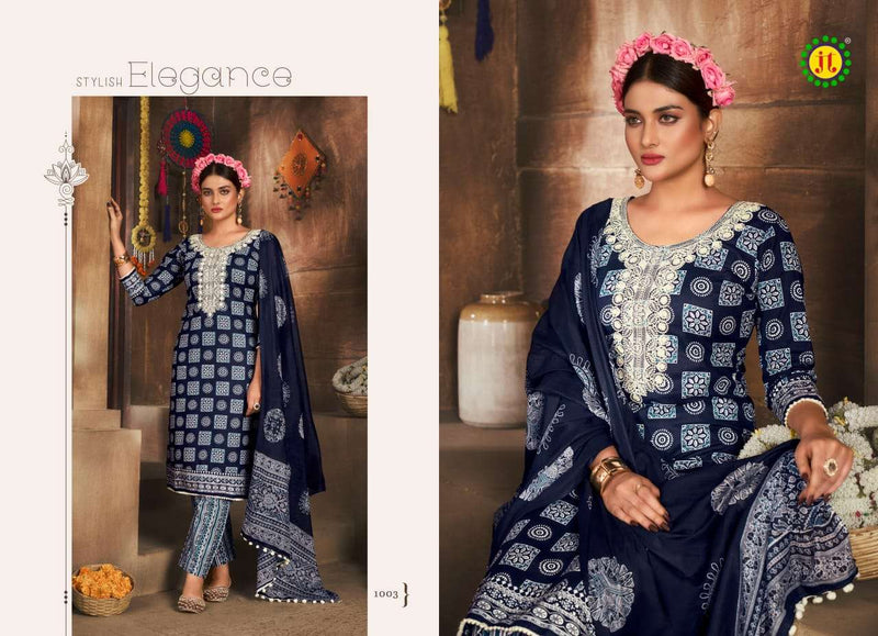 J T Kalki Cotton Lakhnavi Work Style Daily Wear Salwar Suit Collection