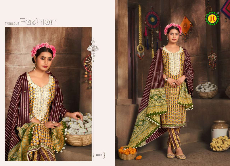 J T Kalki Cotton Lakhnavi Work Style Daily Wear Salwar Suit Collection