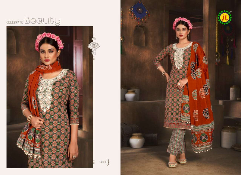 J T Kalki Cotton Lakhnavi Work Style Daily Wear Salwar Suit Collection