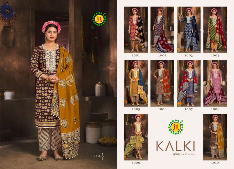 J T Kalki Cotton Lakhnavi Work Style Daily Wear Salwar Suit Collection
