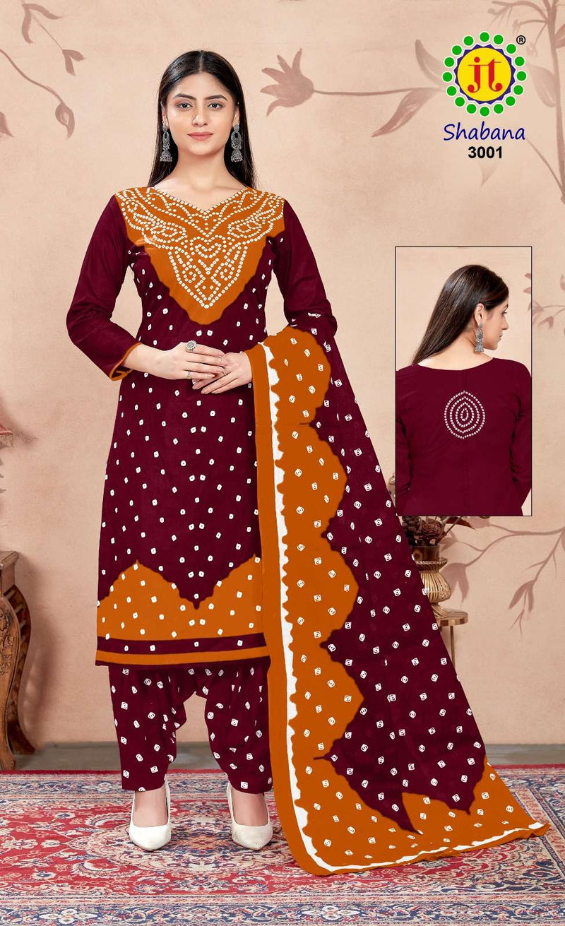 J T Shabana Vol 3 Cotton Bandhani Print Daily Wear Salwar Suit