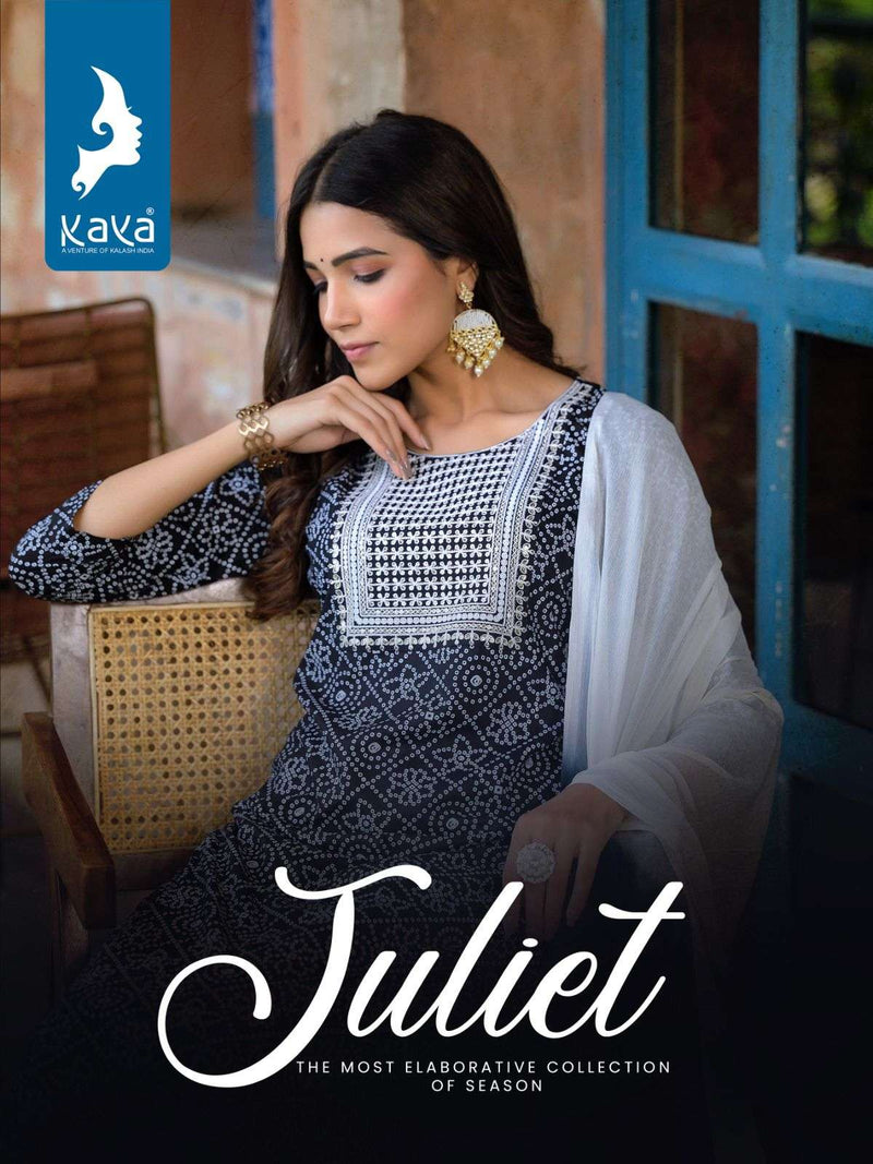 Juliet By Kaya Fancy Rayon Print Readymade 3pcs Catalogue
