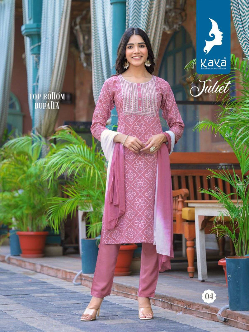Juliet By Kaya Fancy Rayon Print Readymade 3pcs Catalogue