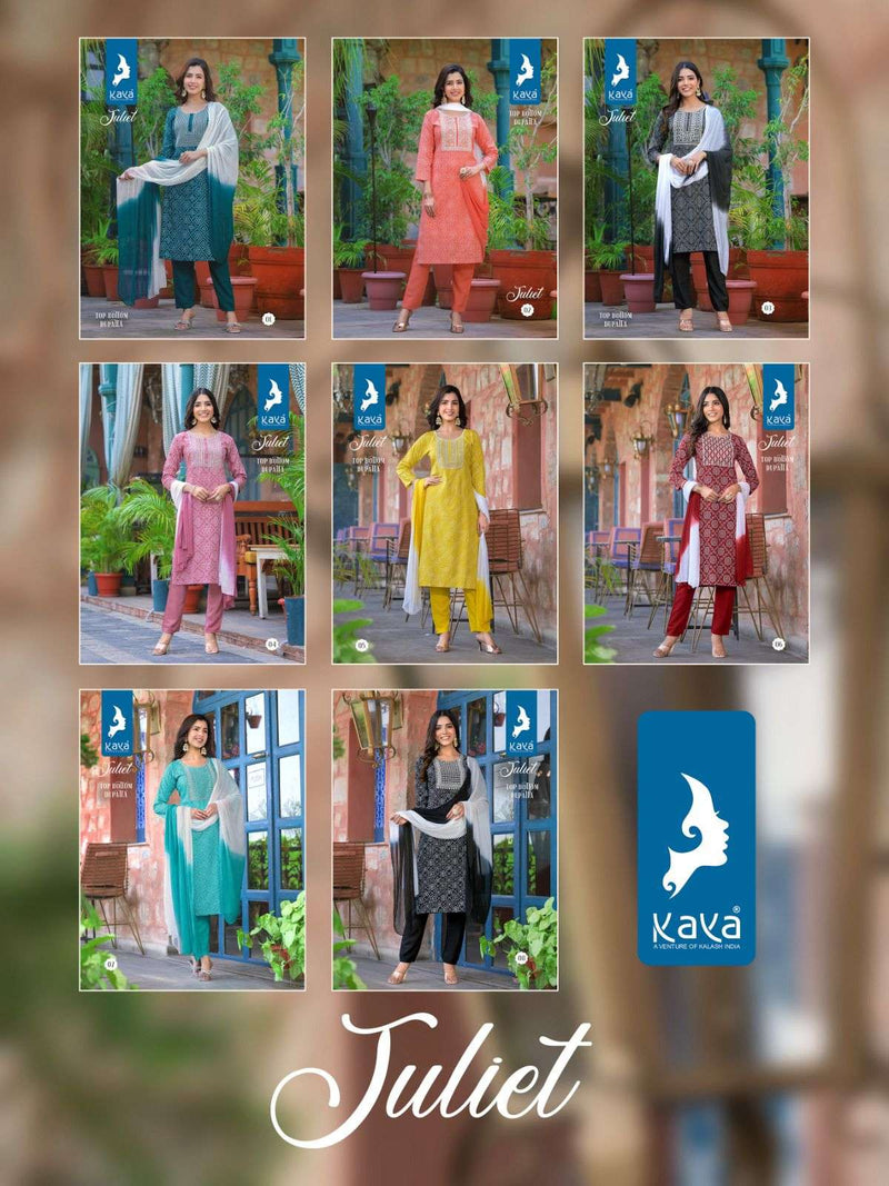 Juliet By Kaya Fancy Rayon Print Readymade 3pcs Catalogue