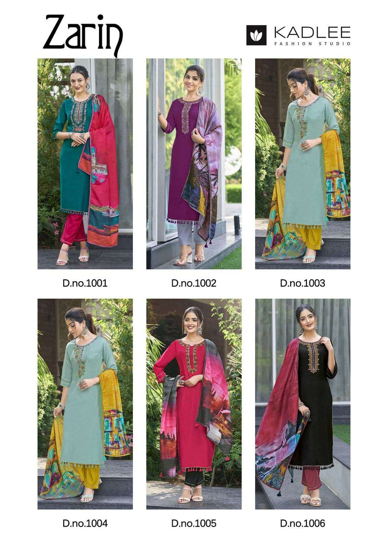 Kadlee Fashion Zarin Viscose Weaving Handwork & Embroidery Fancy Kurti With Pant Dupatta Set