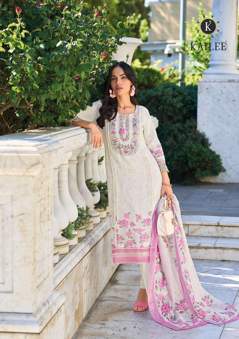 Kailee Fashion Izhaar Vol 3 Pure Linen Designer Readymade Suit