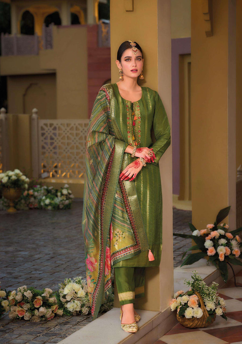Kailee Fashion Pearl Vol 2 Viscose Silk Festiv Wear Kurti Pant Dupatta Set