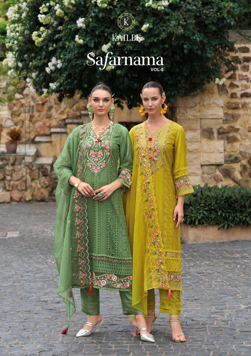 Kailee Fashion Safaranama Vol 5 Viscose Designer Fancy Kurti Pant Dupatta Set