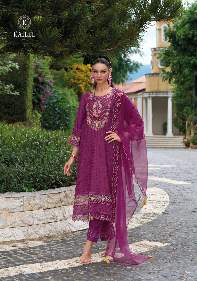 Kailee Fashion Safaranama Vol 5 Viscose Designer Fancy Kurti Pant Dupatta Set