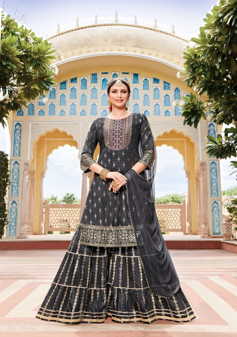 Kajal Maan Vol 2 Readymade Top With Sharara And Dupatta Set
