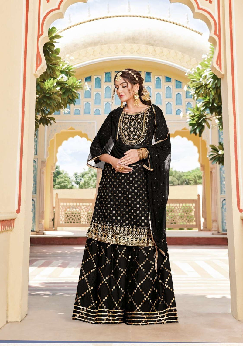 Kajal Maan Vol 2 Readymade Top With Sharara And Dupatta Set