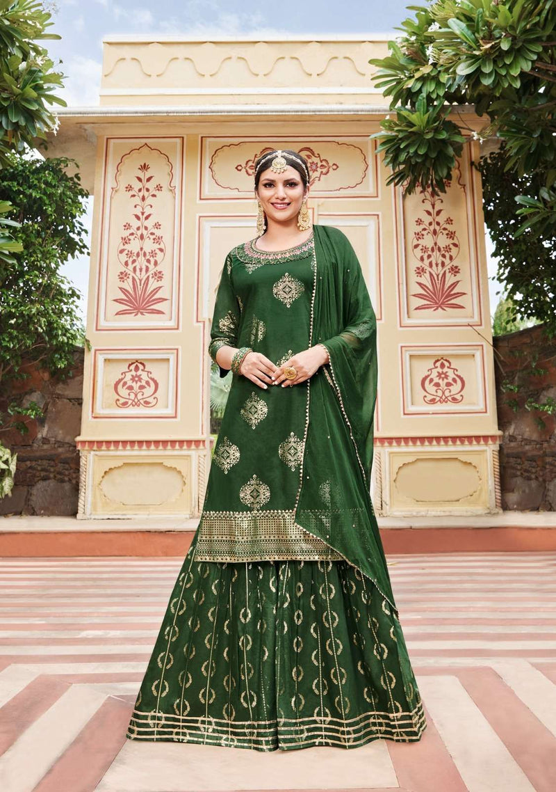 Kajal Maan Vol 2 Readymade Top With Sharara And Dupatta Set