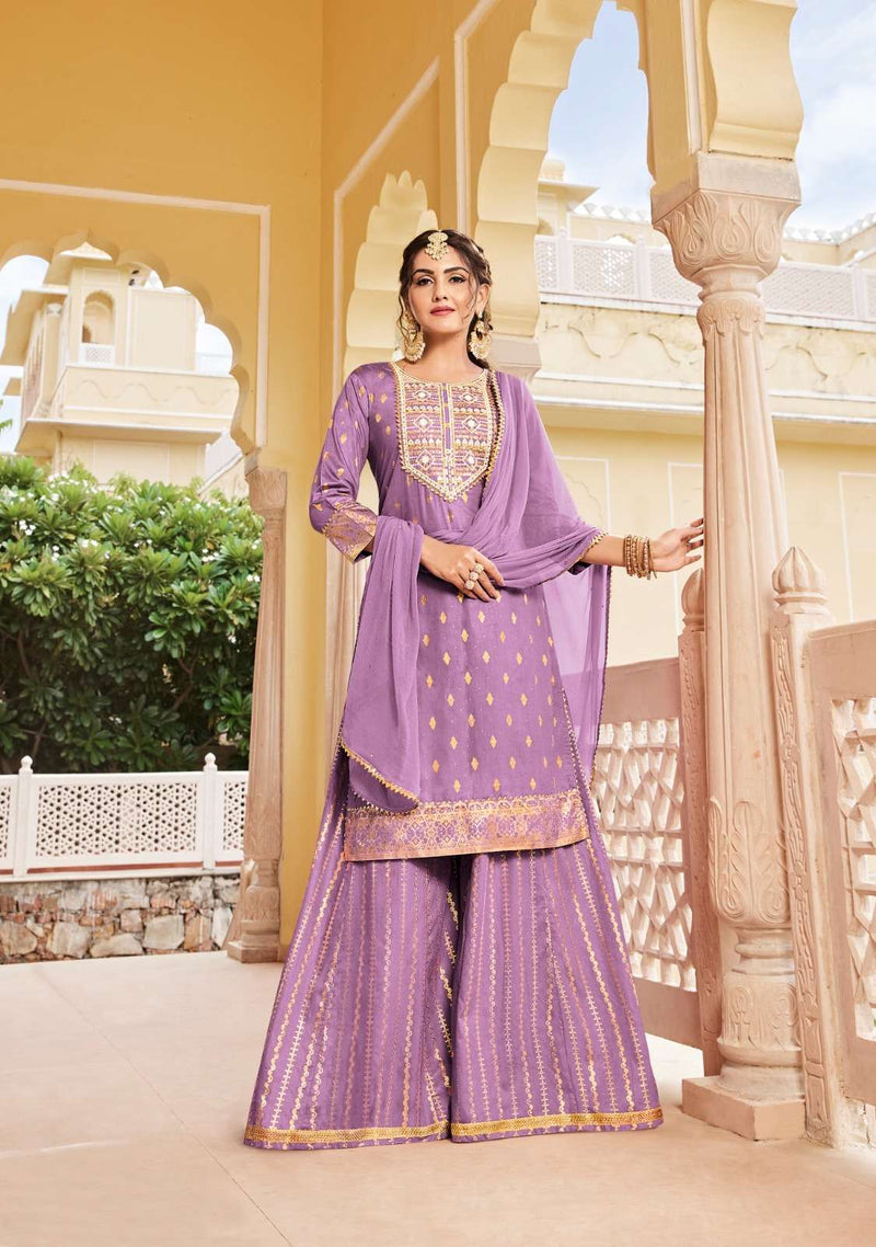 Kajal Maan Vol 2 Readymade Top With Sharara And Dupatta Set