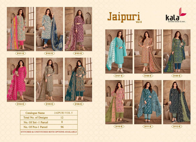 Kala Fashion Jaipuri Vol 5 Cotton Print Salwar Suit For Dailywear