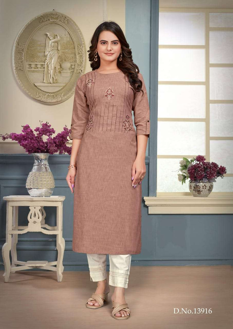 Kalaroop Kirti  Viscose Liquid Fabric With Embroidery Daily Wear Kurti