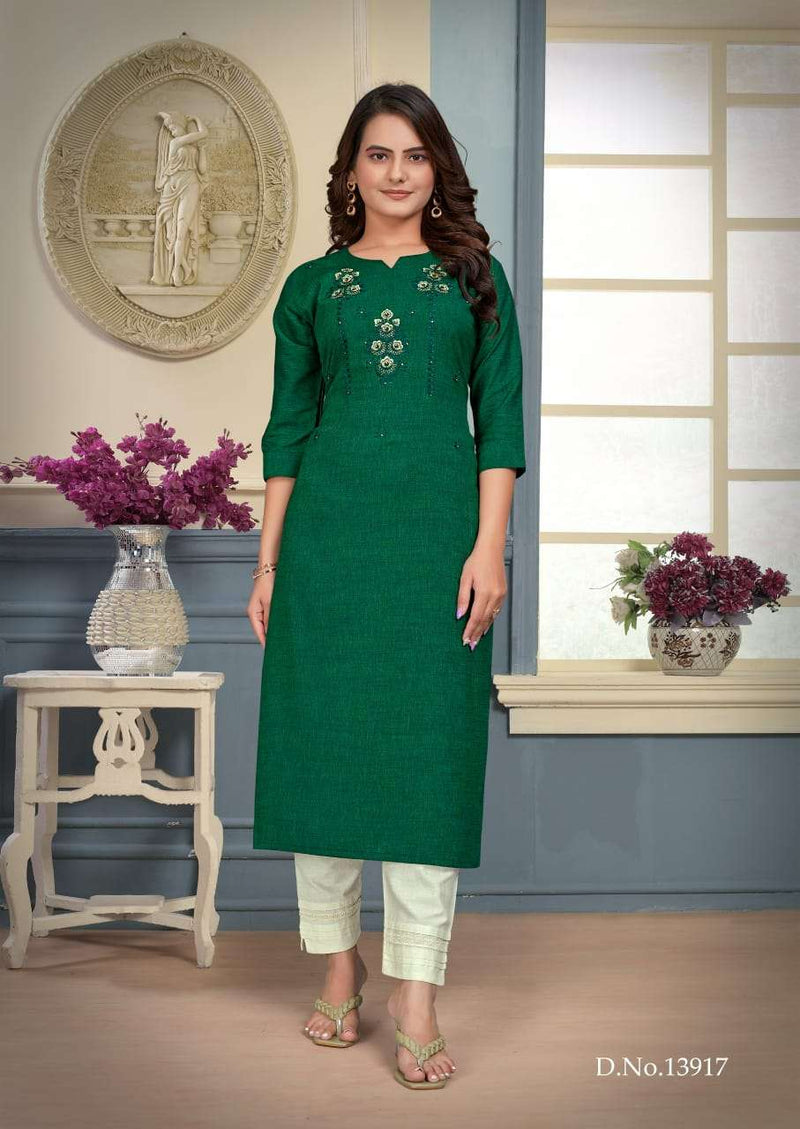 Kalaroop Kirti  Viscose Liquid Fabric With Embroidery Daily Wear Kurti