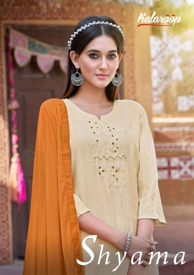 Kalaroop Present Shyama Fancy Work Readymade Casual Salwar Kameez