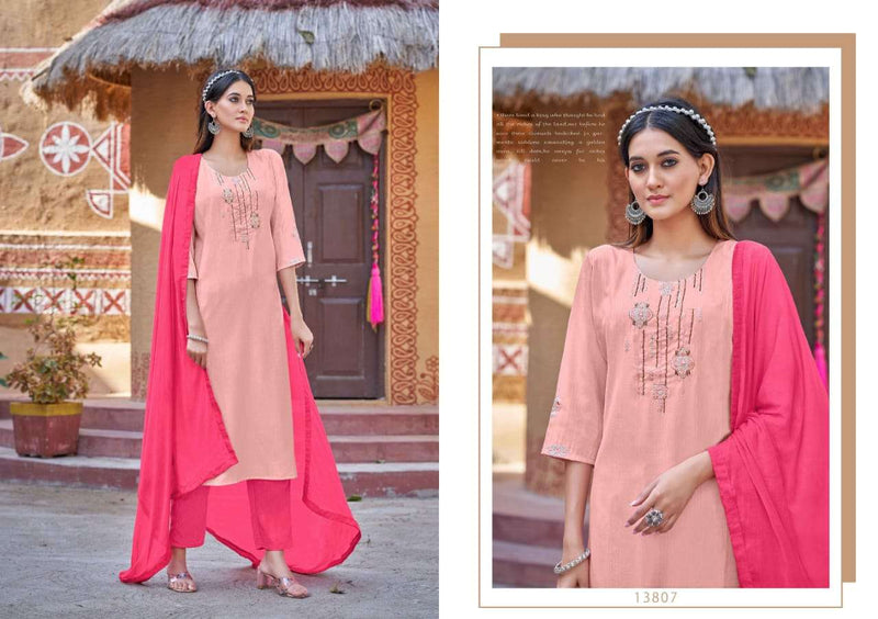 Kalaroop Present Shyama Fancy Work Readymade Casual Salwar Kameez