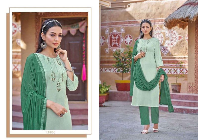 Kalaroop Present Shyama Fancy Work Readymade Casual Salwar Kameez