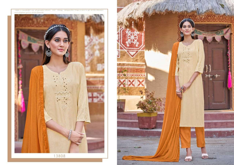 Kalaroop Present Shyama Fancy Work Readymade Casual Salwar Kameez