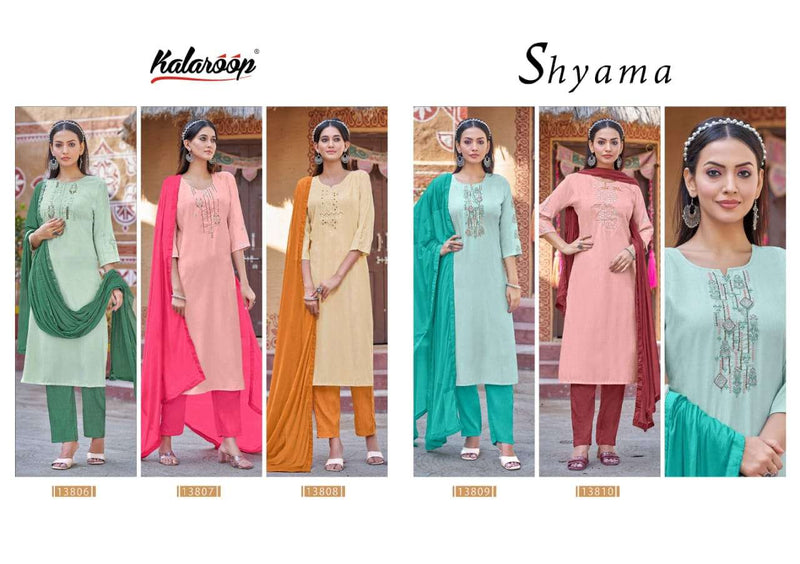Kalaroop Present Shyama Fancy Work Readymade Casual Salwar Kameez