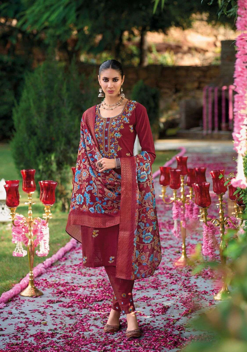 Kailee Fashion Kantha Vol 3 Viscose Silk With Handwork Printed Kurti Bottom Dupatta