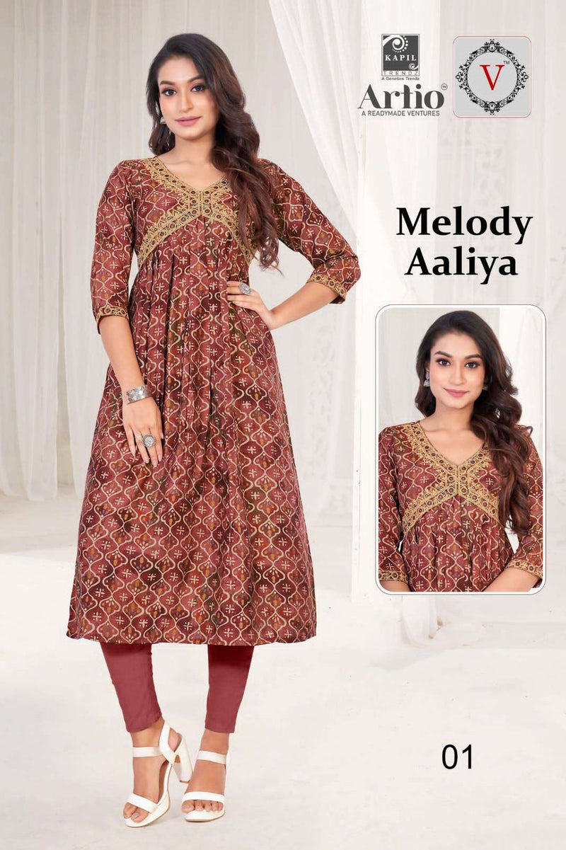 Kapil Trendz Artio Vedha Present Melody Aaliya Fancy Coding Mirror Work Alia Style Kurti