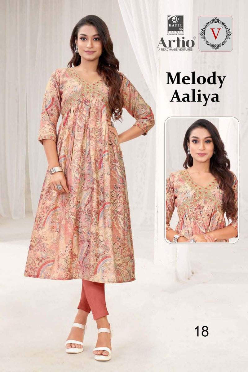 Kapil Trendz Artio Vedha Present Melody Aaliya Fancy Coding Mirror Work Alia Style Kurti