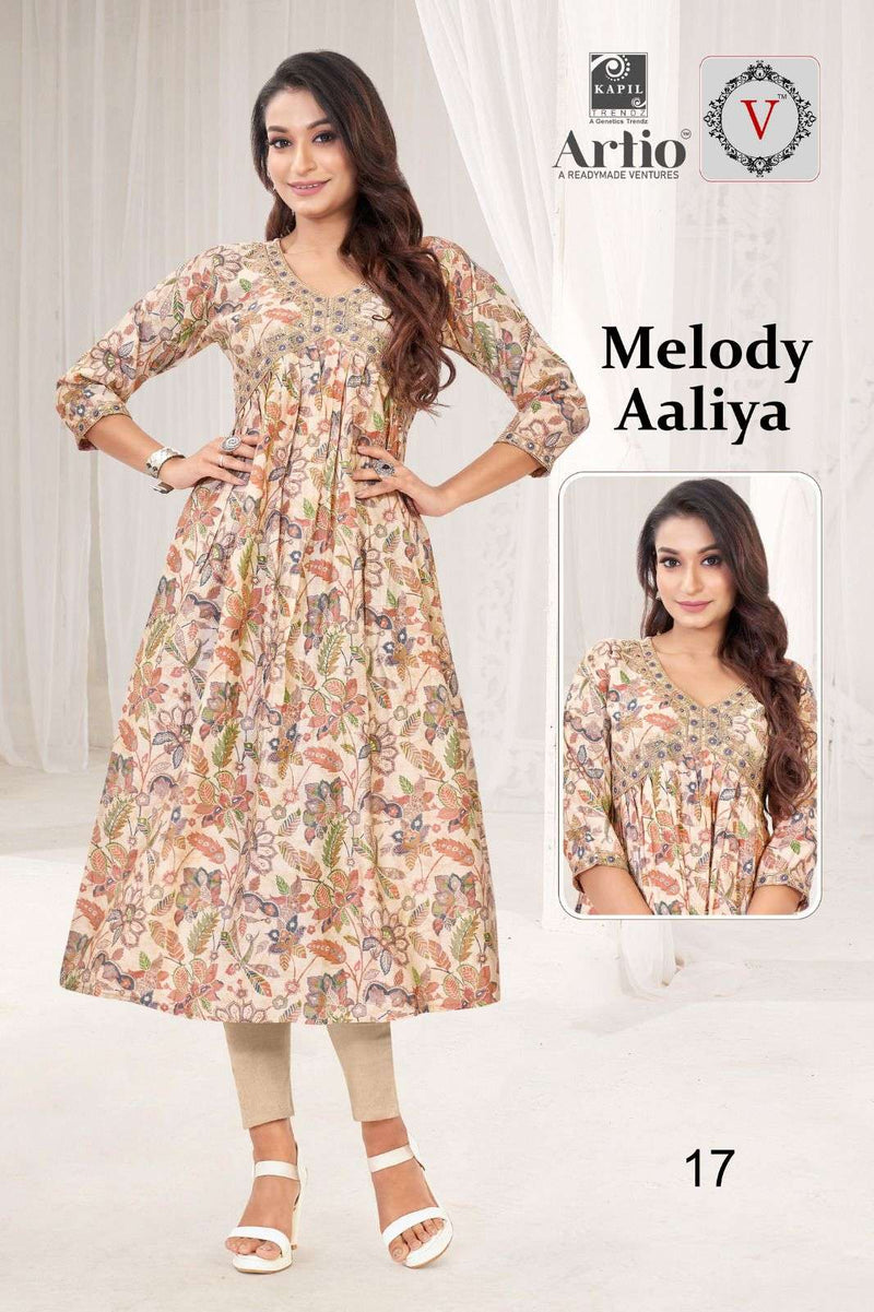 Kapil Trendz Artio Vedha Present Melody Aaliya Fancy Coding Mirror Work Alia Style Kurti