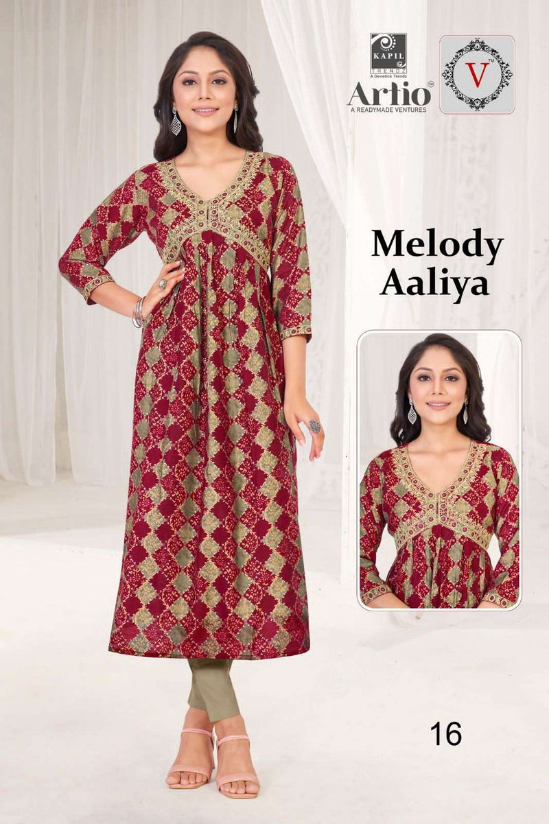 Kapil Trendz Artio Vedha Present Melody Aaliya Fancy Coding Mirror Work Alia Style Kurti