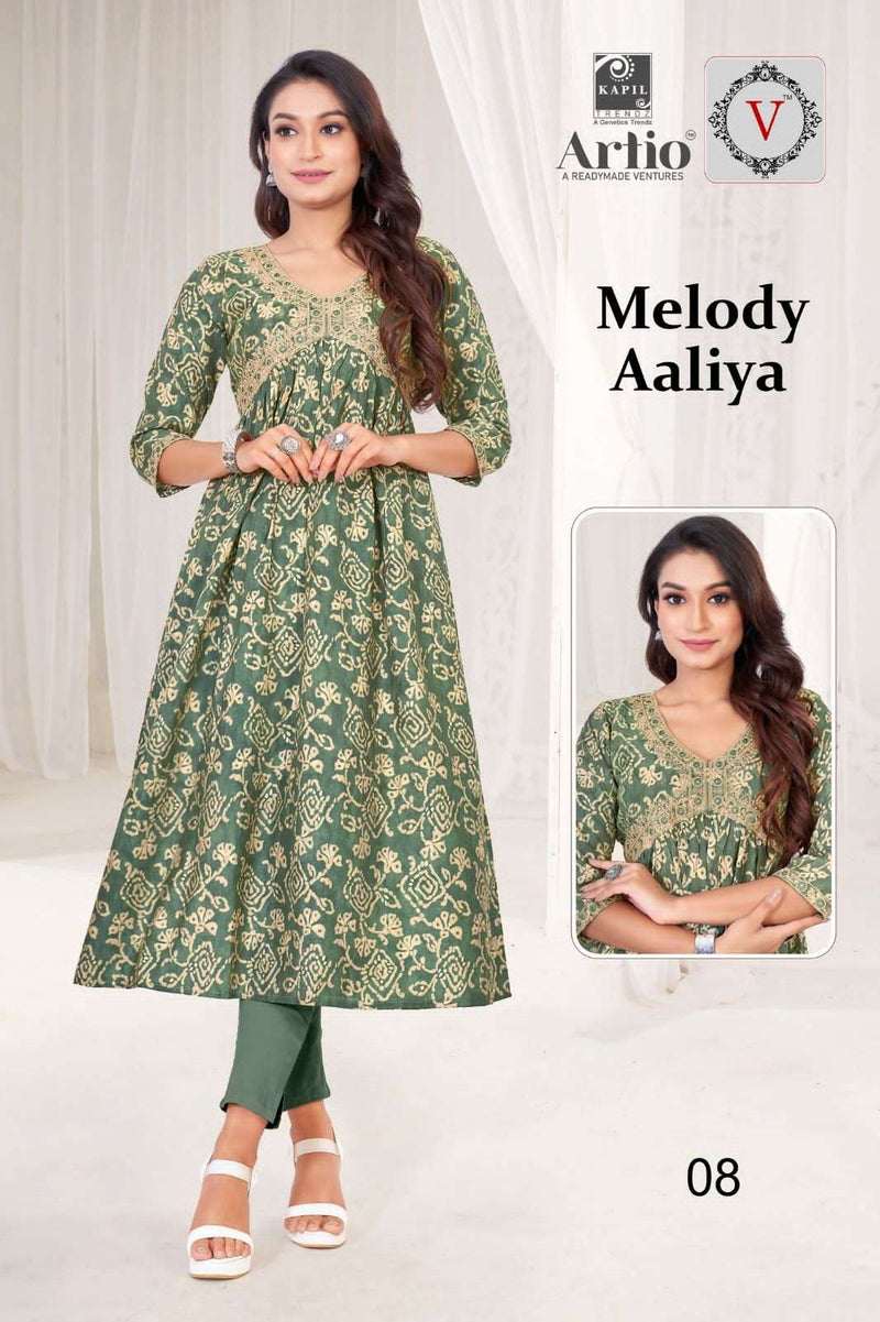 Kapil Trendz Artio Vedha Present Melody Aaliya Fancy Coding Mirror Work Alia Style Kurti