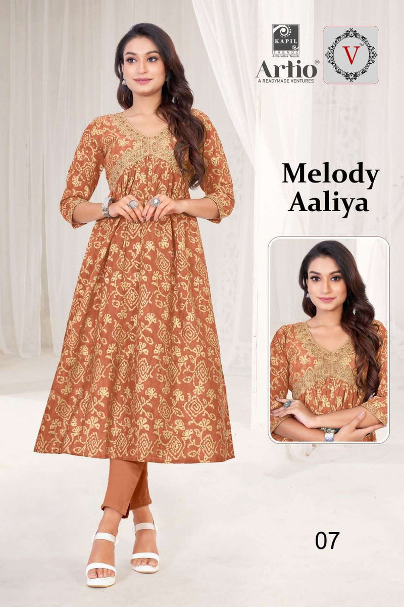 Kapil Trendz Artio Vedha Present Melody Aaliya Fancy Coding Mirror Work Alia Style Kurti