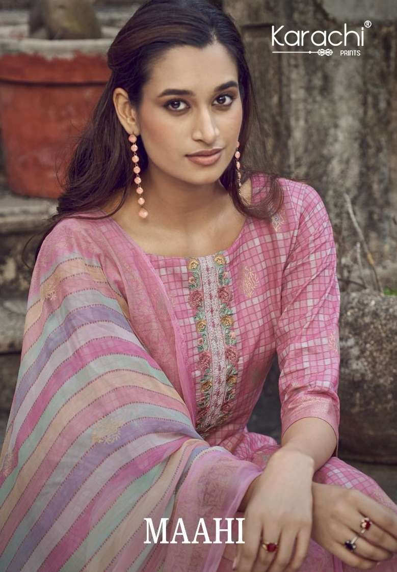 Karachi Prints Maahi Lawn Cotton Digitally Printed With Embroidery Salwar Suit