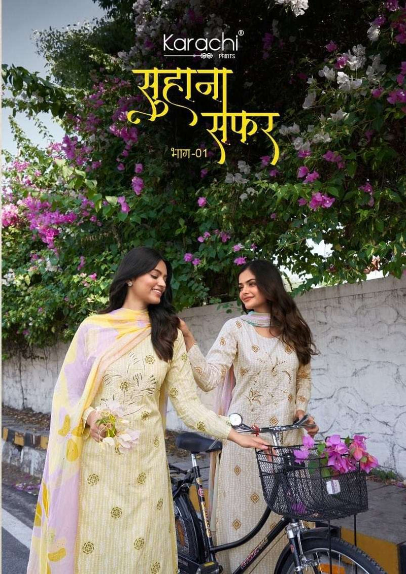Karachi Prints Suhana Safar Vol 1 Lawn Cotton With Print & Embroidery Unstitched Salwar Suit