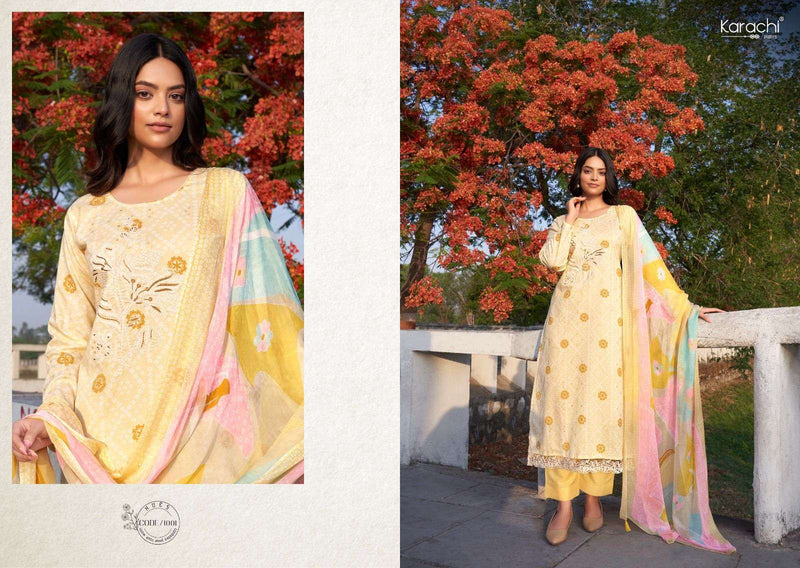 Karachi Prints Suhana Safar Vol 1 Lawn Cotton With Print & Embroidery Unstitched Salwar Suit
