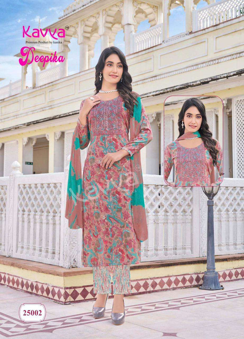 Kavya Deepika Vol 25 Capsule Straight Kurti Pant Dupatta Set