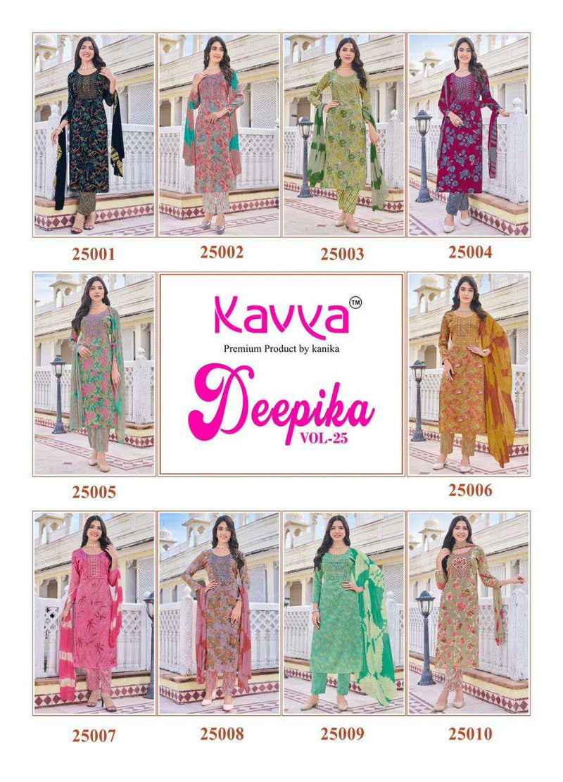 Kavya Deepika Vol 25 Capsule Straight Kurti Pant Dupatta Set
