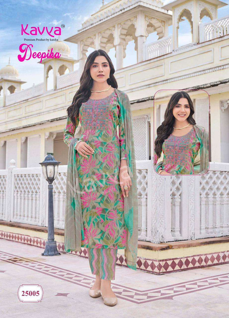 Kavya Deepika Vol 25 Capsule Straight Kurti Pant Dupatta Set