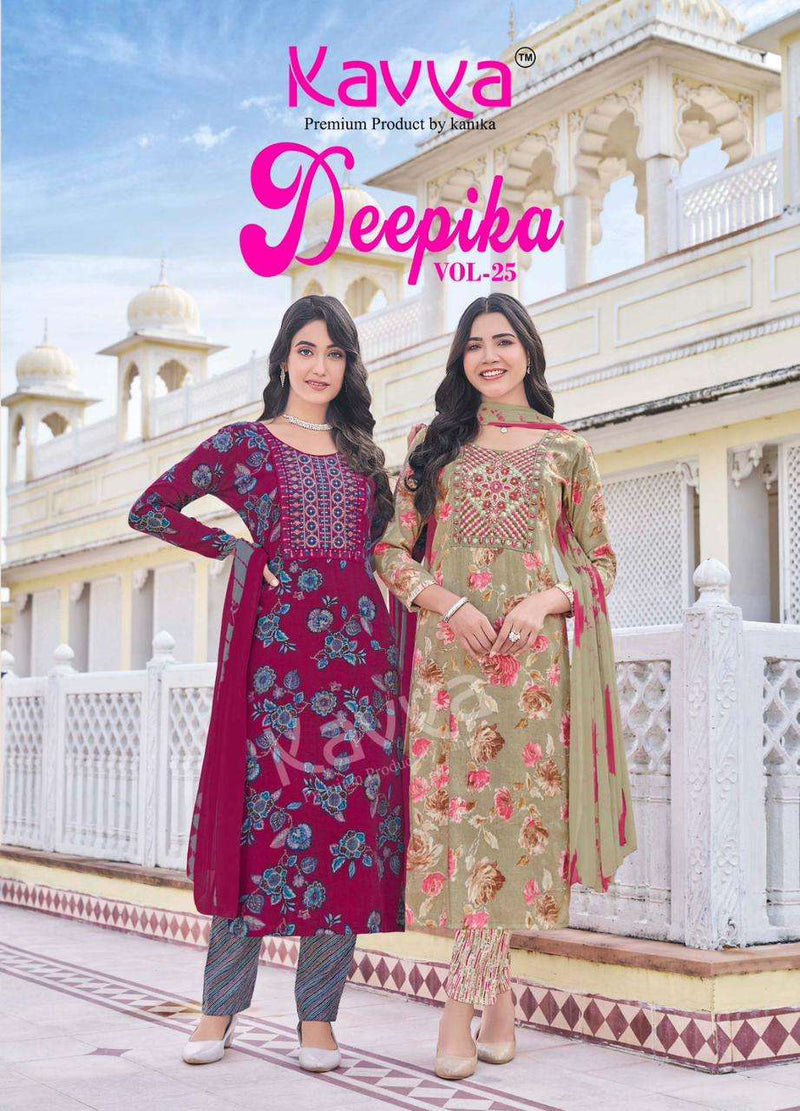 Kavya Deepika Vol 25 Capsule Straight Kurti Pant Dupatta Set