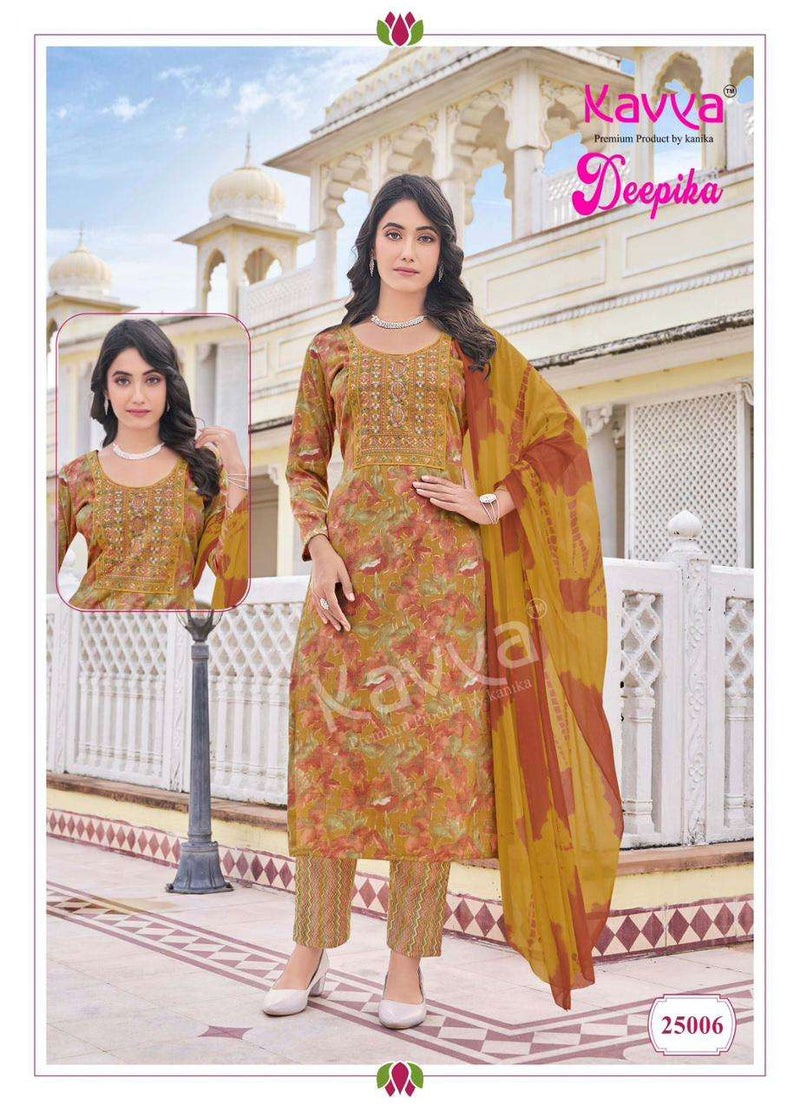 Kavya Deepika Vol 25 Capsule Straight Kurti Pant Dupatta Set