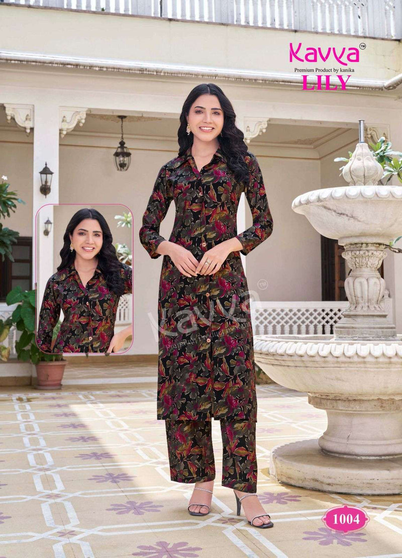 Kavya Lily Vol 1 Chanderi Casual Wear Shirt Style Long Kurti Pant Set