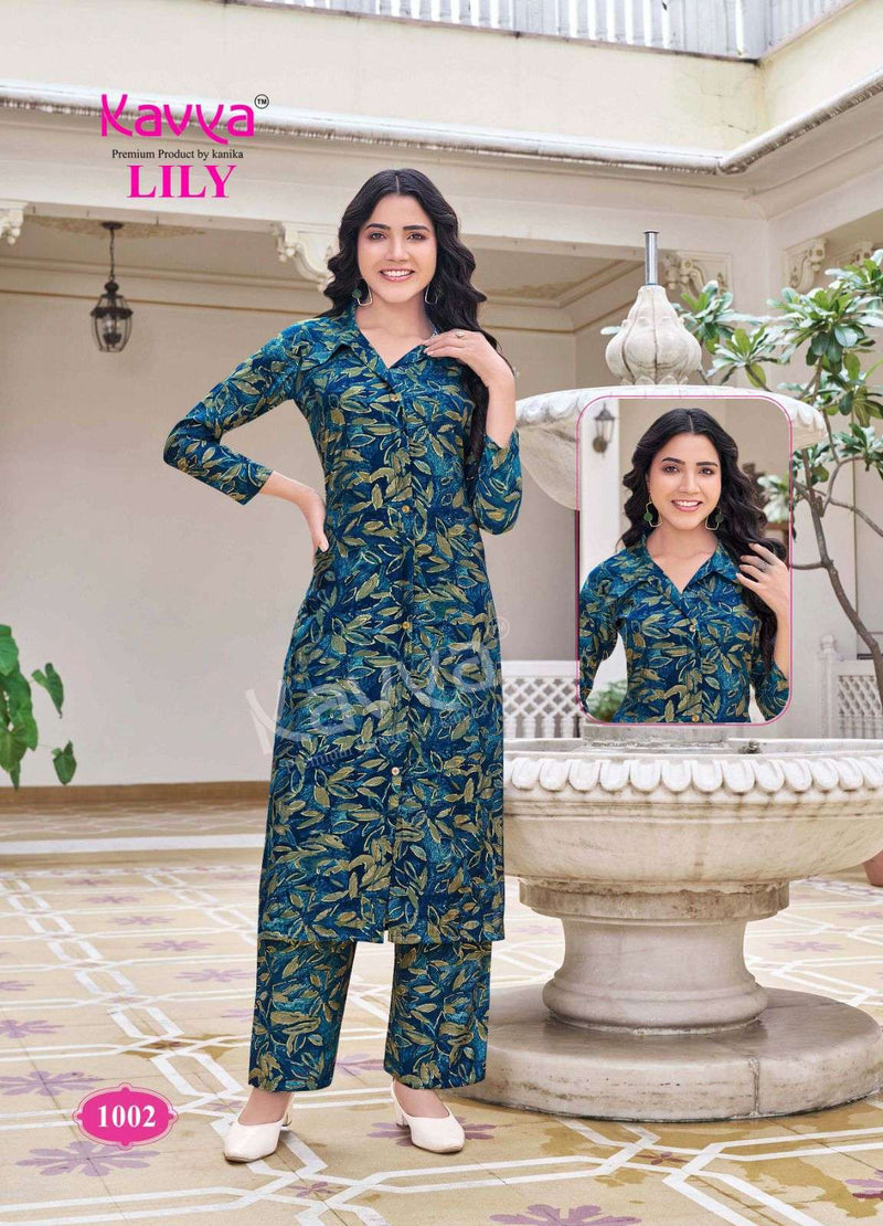 Kavya Lily Vol 1 Chanderi Casual Wear Shirt Style Long Kurti Pant Set