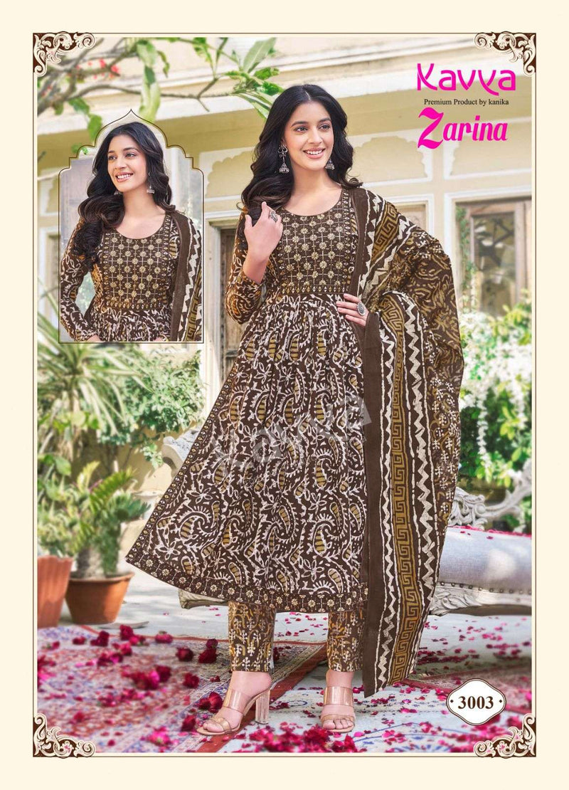 Kavya Zarina Vol 3 Nayra Stitched Cotton With Heavy Embrodery Designer Kurti Combo Set