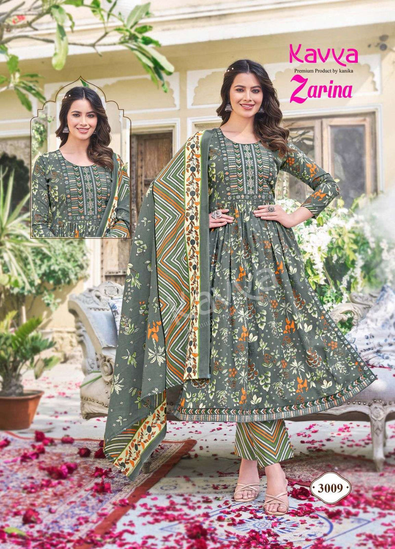 Kavya Zarina Vol 3 Nayra Stitched Cotton With Heavy Embrodery Designer Kurti Combo Set
