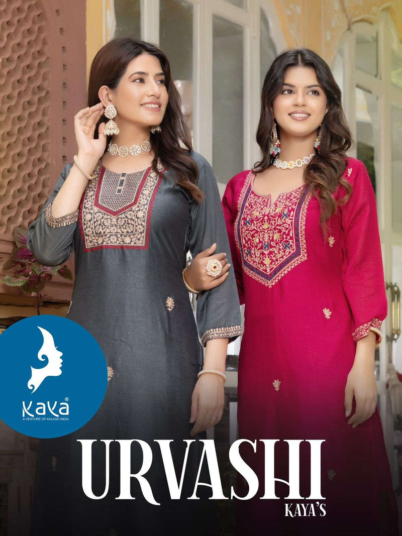 Kaya Urvashi Silk Thread Work Designer Casual Wear Kurti