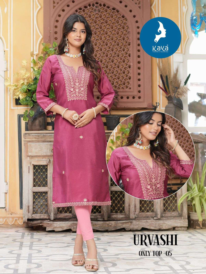 Kaya Urvashi Silk Thread Work Designer Casual Wear Kurti