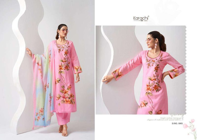 Kesar Karachi Prints Dreams Lawn Cotton Embroidery Heavy Designer Salwar Suit