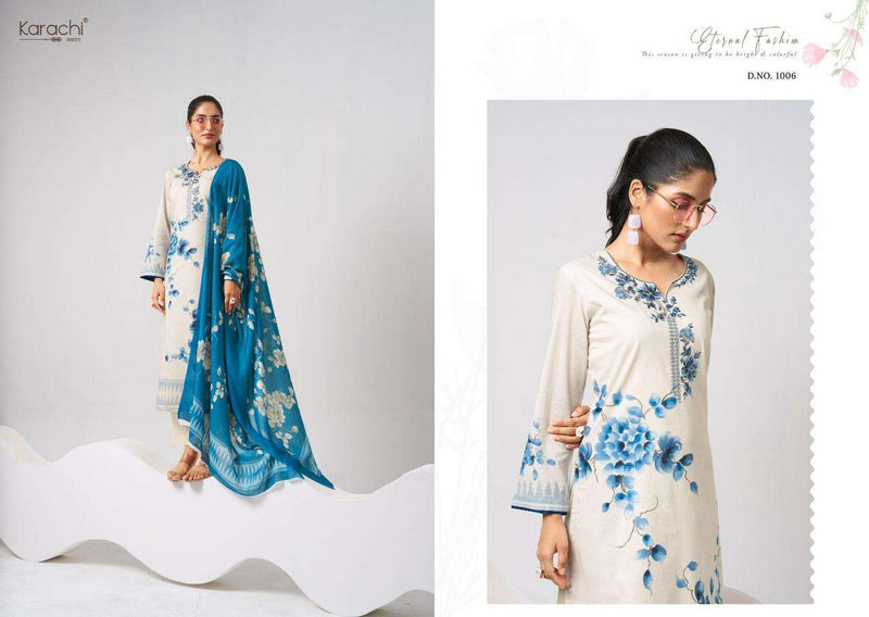 Kesar Karachi Prints Dreams Lawn Cotton Embroidery Heavy Designer Salwar Suit