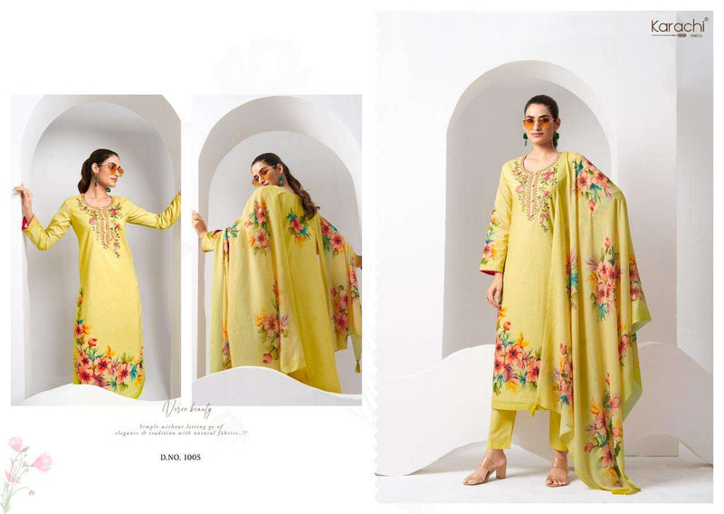 Kesar Karachi Prints Dreams Lawn Cotton Embroidery Heavy Designer Salwar Suit